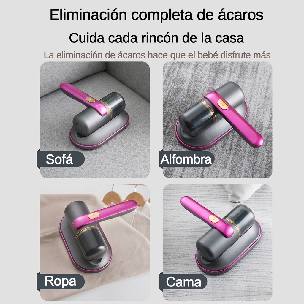 Aspiradora Anti Ácaros UV | Elimina Polvo, Ácaros y Alérgenos del Colchón