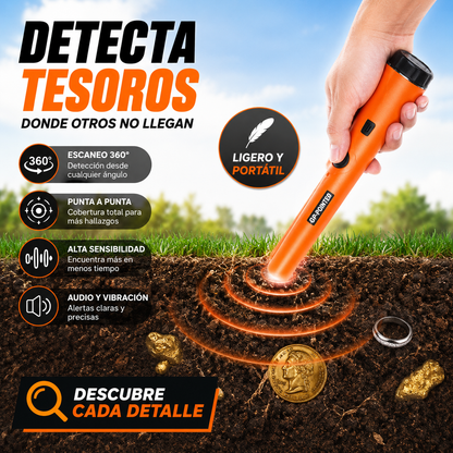 Detector de Metales Portátil 360° de Alta Precisión